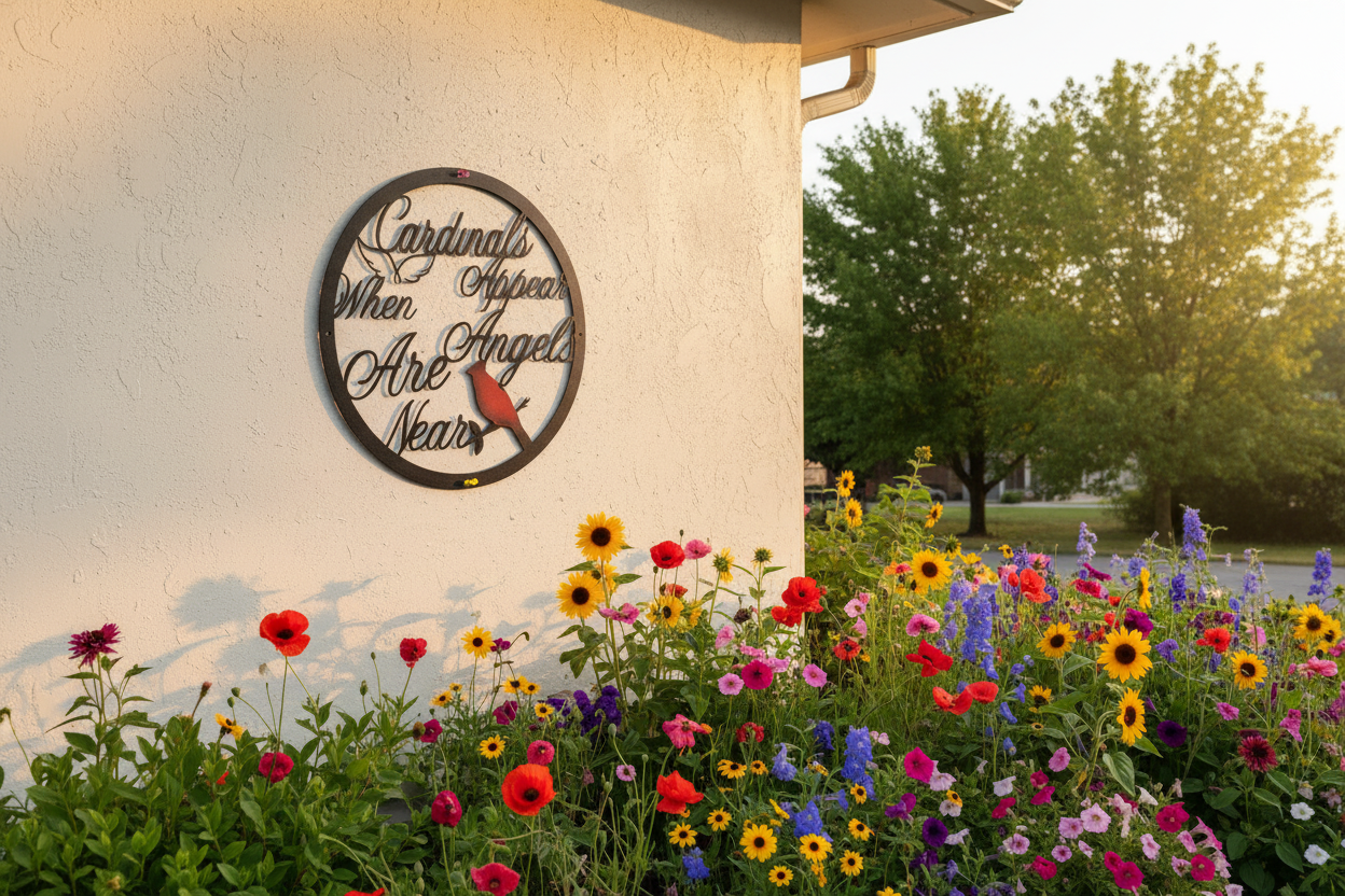 Cardinals appear metal sign