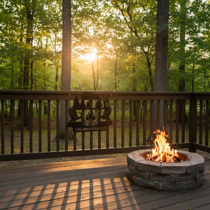 Campfire in the trees Custom Metal Sign