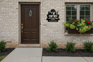 Campfire in the trees Custom Metal Sign