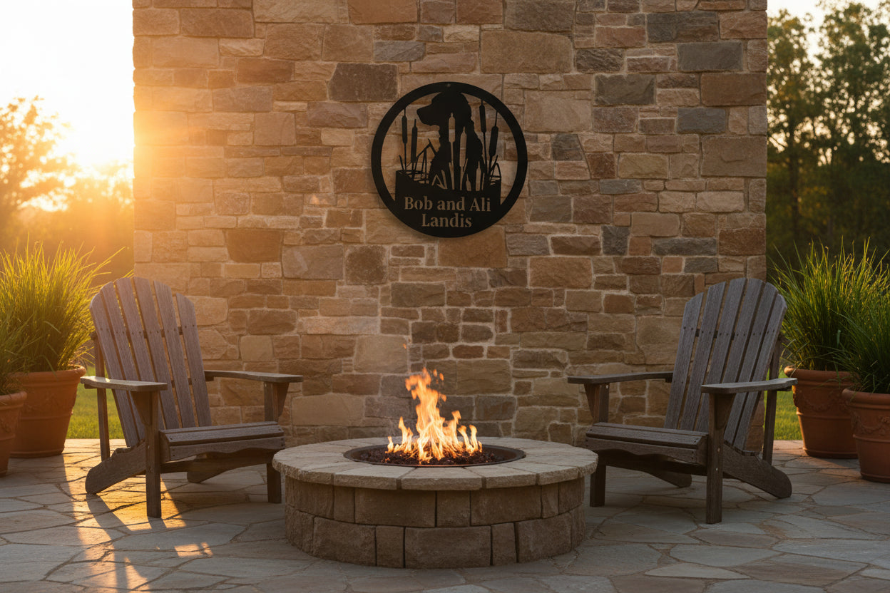 Labrador in cattails personalized sign