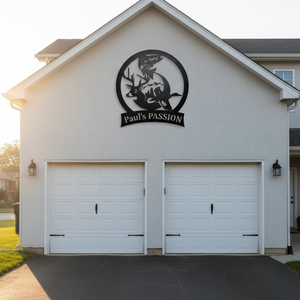 Hunter and Fishing Metal Sign