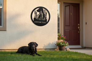 Labrador in cattails personalized sign