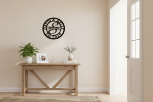 Split letter monogram est metal sign