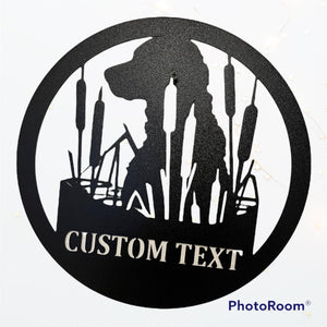 Labrador in cattails personalized sign