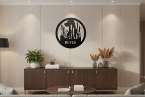 Labrador in cattails personalized sign