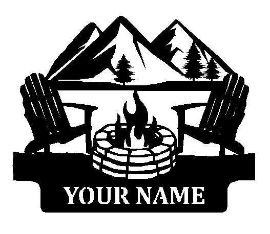 Custom mountain campfire sign