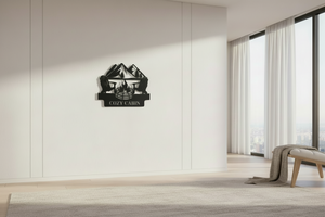 Custom mountain campfire sign