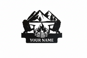 Custom mountain campfire sign