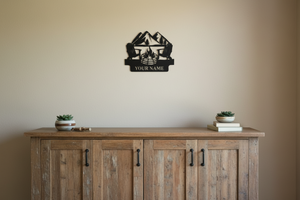Custom mountain campfire sign