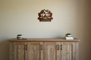 Custom mountain campfire sign