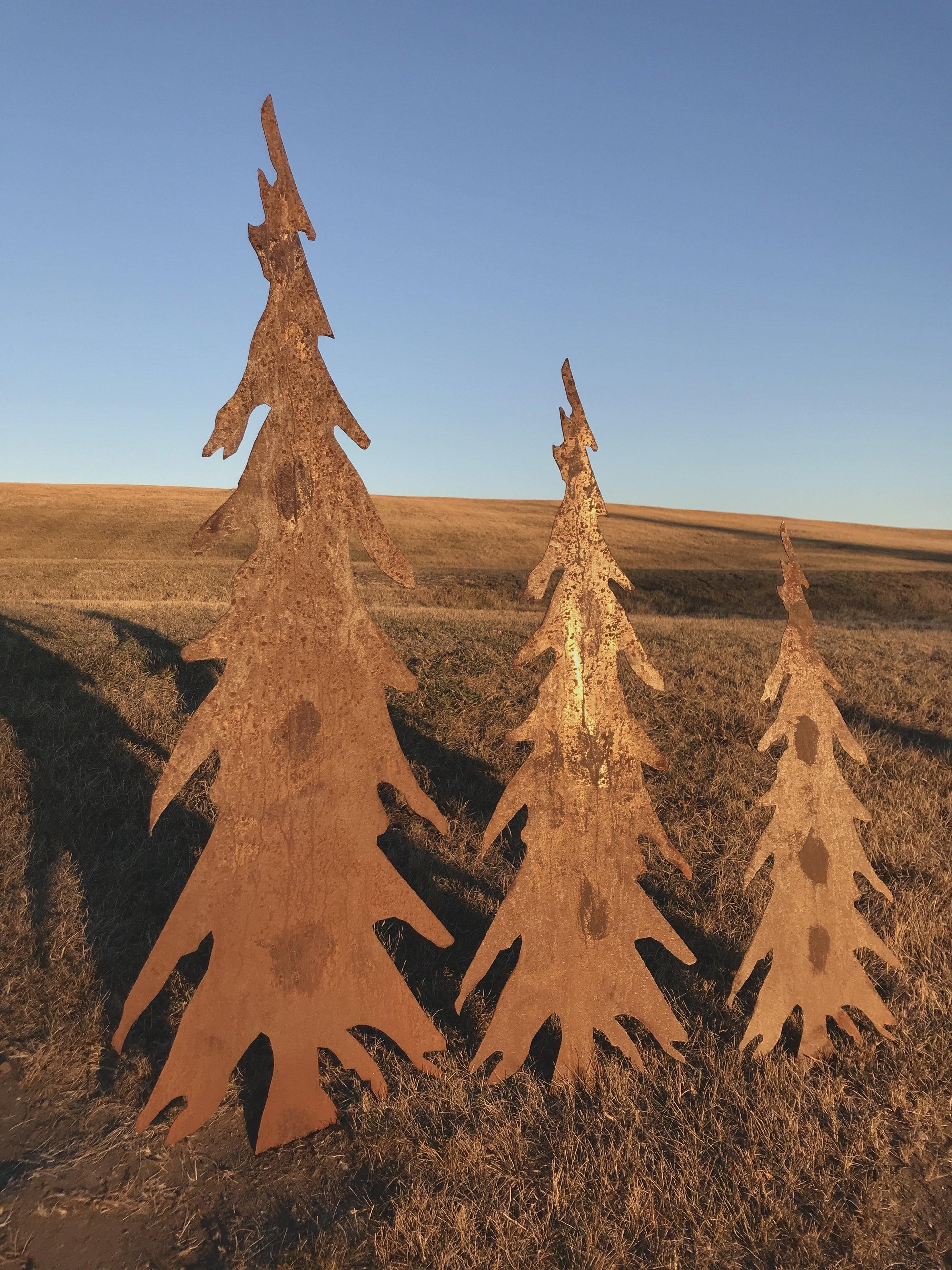 Rusty Trees Set of 3 - LoneTree Designs