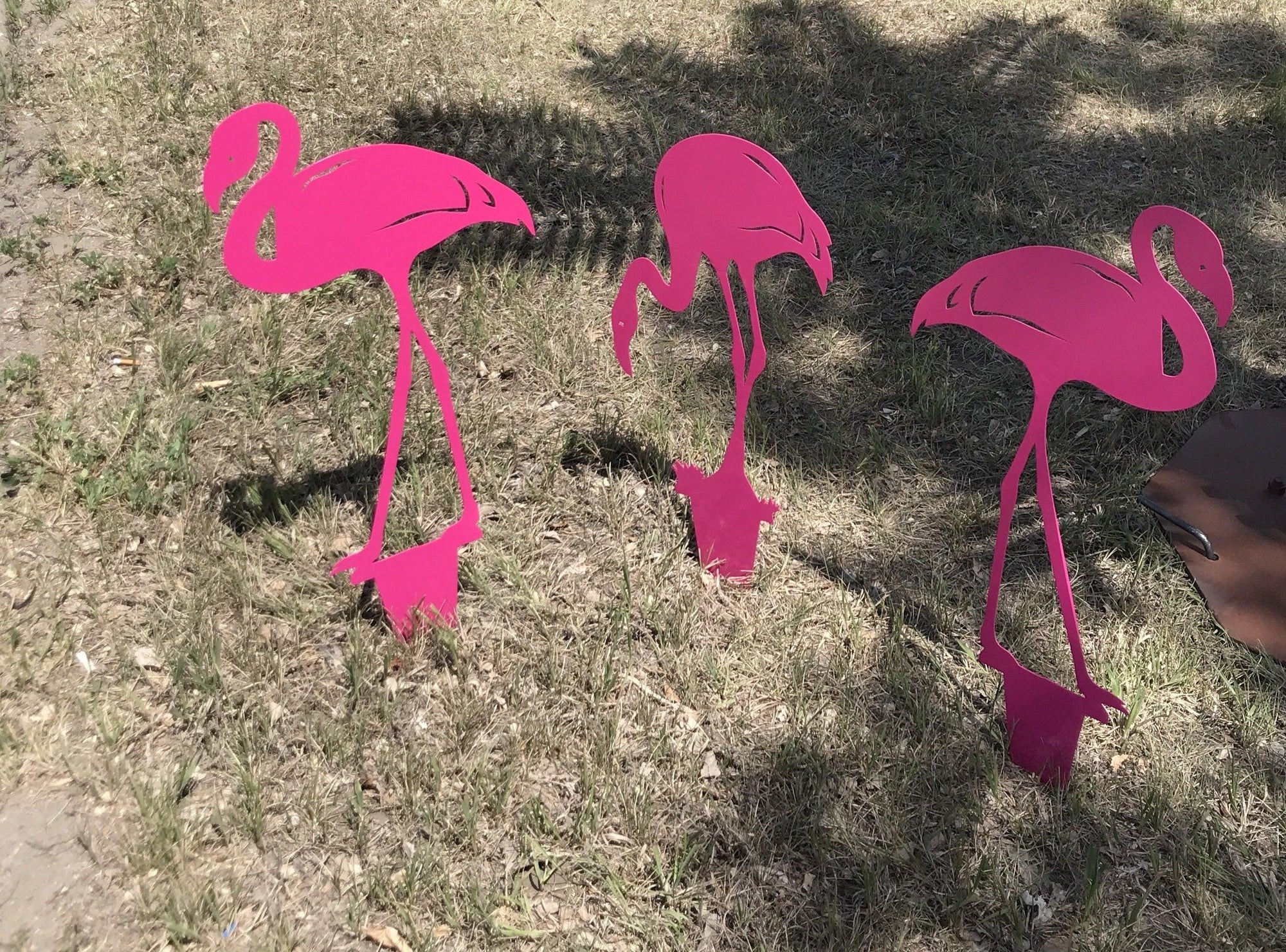 Pink Flamingo Garden Stake Individual