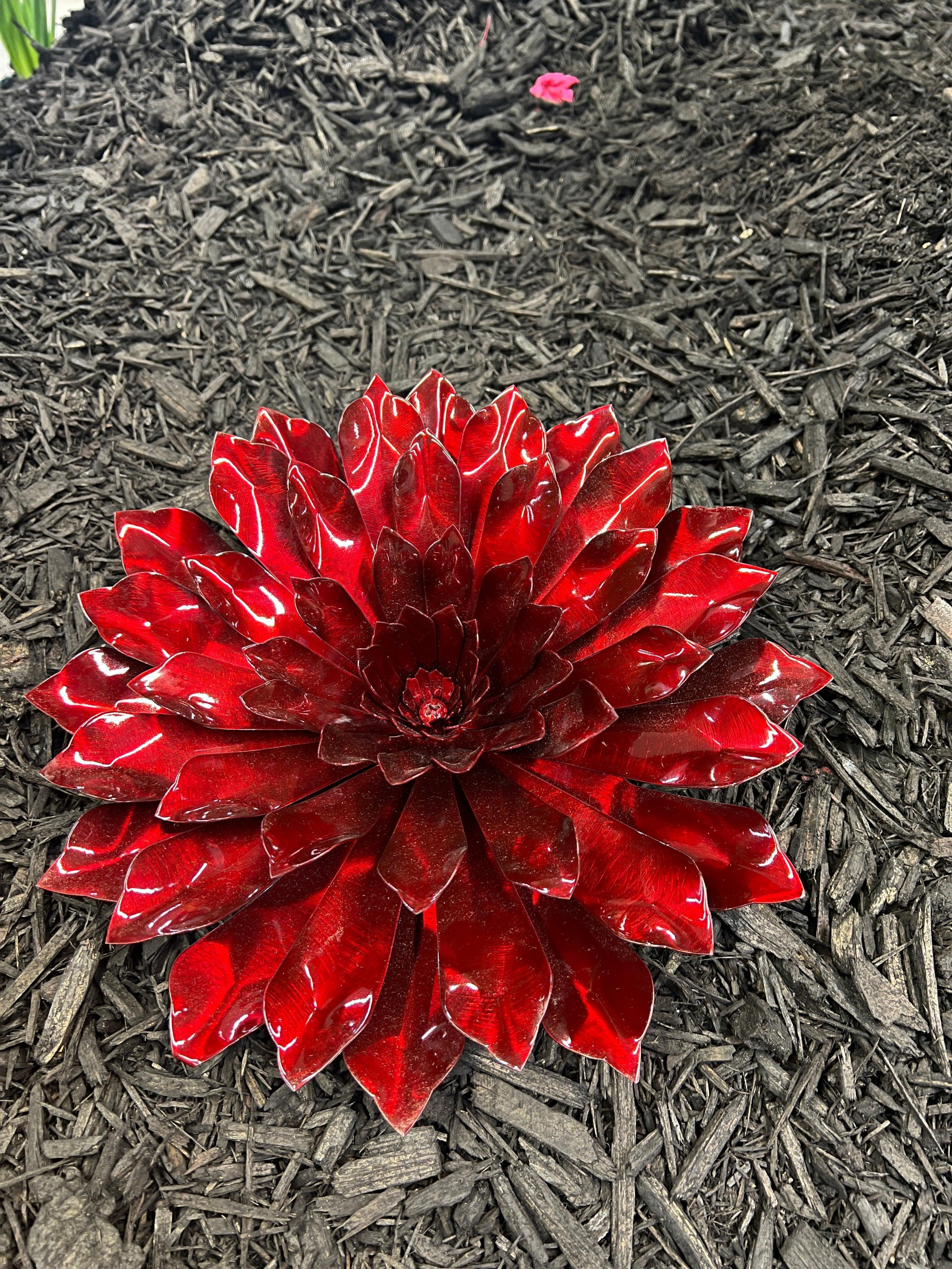 succulent metal wall decor Metal Succulent Red